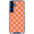 Orange Checkered Galaxy S25 Clear Case